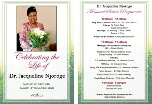 Obituary Image of Dr. Jacqueline Wangeci Njoroge Funeral Service