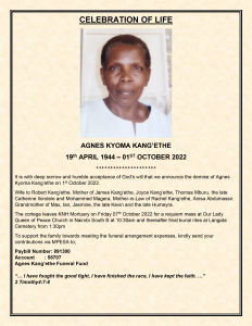 Obituary Image of AGNES KYOMA KANG’ETHE